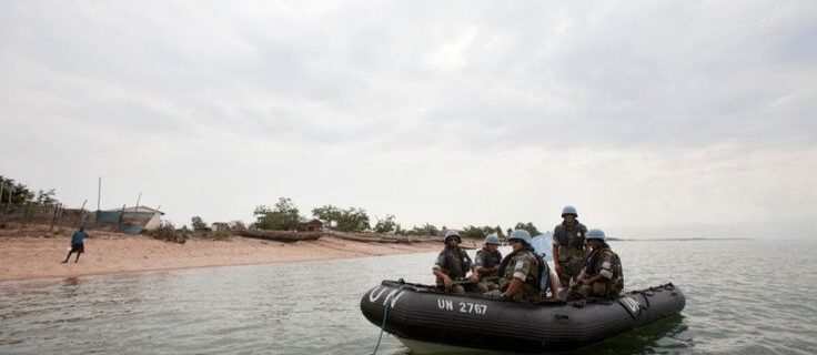 MONUSCO peacekeepers land at beach to guard against piracy in the Democratic Republic of the Congo. UN Photo/Sylvain Liechti